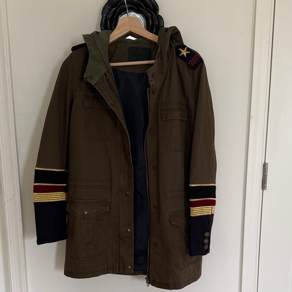 BLANKNYC Denim Military Contrast Cuff Jacket